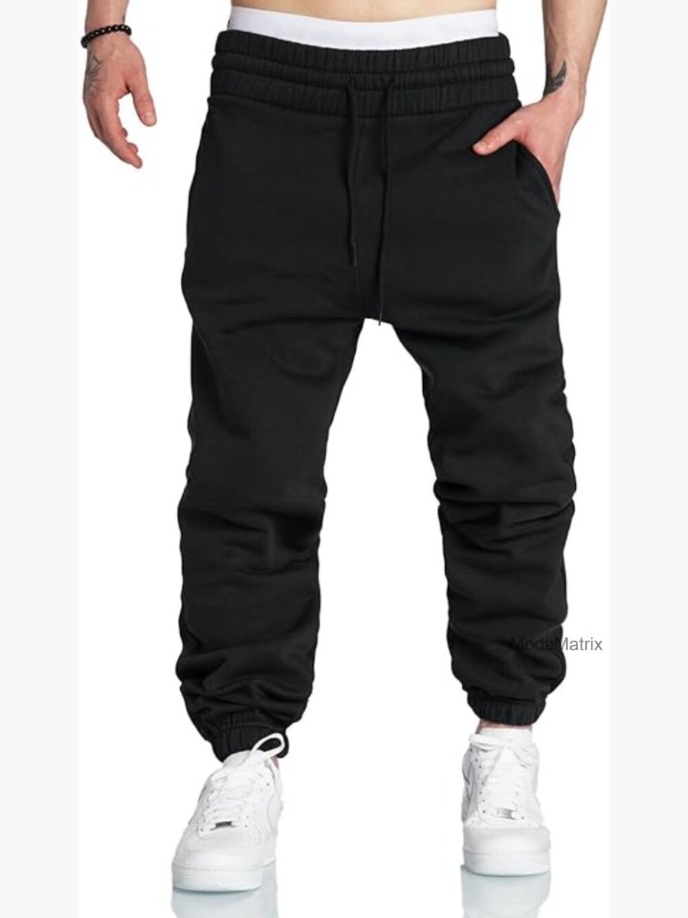 Men's Cotton Tapered Joggers Sweatpants with Pockets Athletic Workout Pants